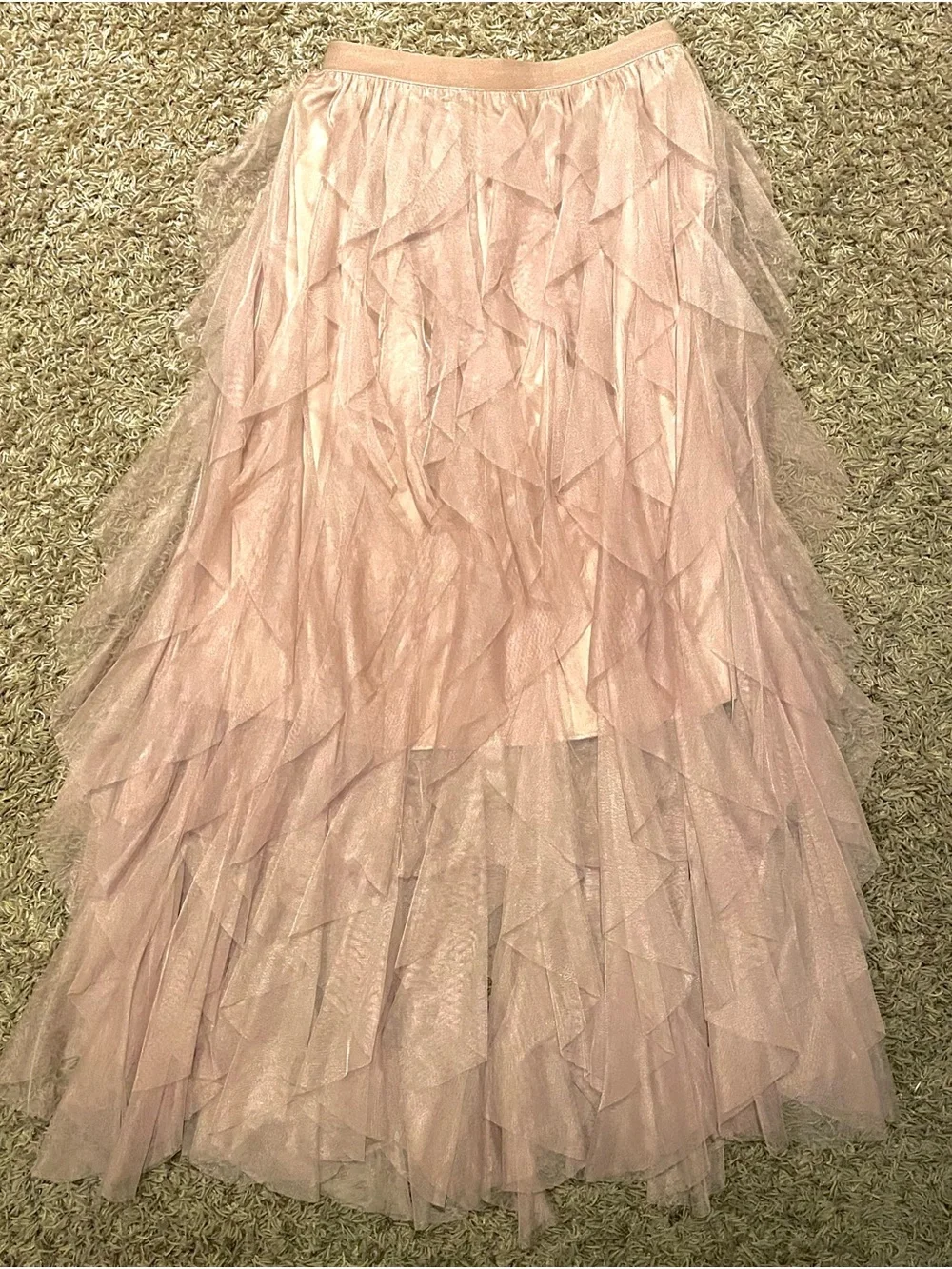 Soho Apparel Layered Tulle Maxi Skirt - Blush Pink - LIKE NEW!